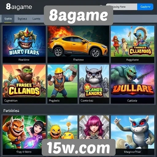 Exploração das categorias de jogos disponíveis no 8agame